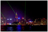 Every night there's a musical laser show along at the Hong Kong Harbor.