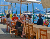 Many diners arrive by boat to the colorful town of Portofino to enjoy lunch portside.