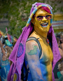 A happy participant in the annual Coney Island Mermaid Parade.