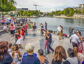 There are a number of spots along the Seine to Tango as well as free lessons.