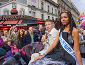 Honored guests in Montmartre's Fete de Vindage parade.