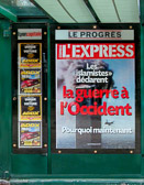 An l`Express headline a  day after 9/11 suggests war in the West.